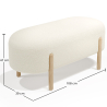 Buy Upholstered Bouclé Bench - Round White 61250 - prices